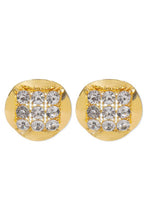 Gold Retro Metal Round w/Zirconia Drop Earrings