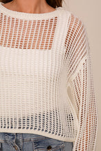 White Crew Neck Crochet Top