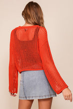 Orange Crew Neck Crochet Top