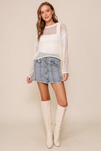 White Crew Neck Crochet Top