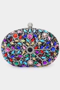 Black Marquise Stone Accented Bling Evening