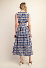 Navy Sleeveless Cut Out Midi Dress