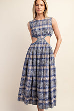 Navy Sleeveless Cut Out Midi Dress