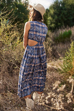 Navy Sleeveless Cut Out Midi Dress