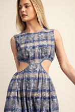 Navy Sleeveless Cut Out Midi Dress