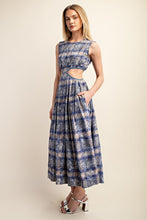 Navy Sleeveless Cut Out Midi Dress