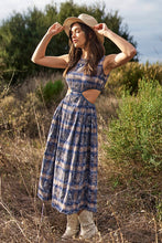Navy Sleeveless Cut Out Midi Dress