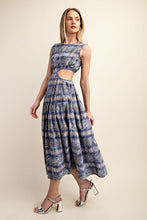 Navy Sleeveless Cut Out Midi Dress