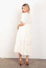 Cream Frayed Detail Soft Crinkle Gauze Midi Dress