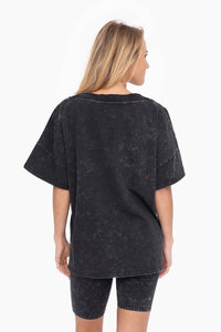 Black Cotton Blend Shirt and Shorts Set
