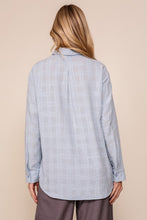 Blue Gingham Pattern Button Down Shirt