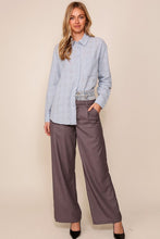 Blue Gingham Pattern Button Down Shirt
