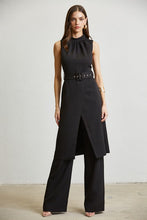 Black Highneck Long-Bodice Top & Pant Set