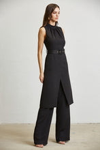 Black Highneck Long-Bodice Top & Pant Set