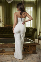 Black N White Combo Fashion Jumpsuit With Bow/White/Black
