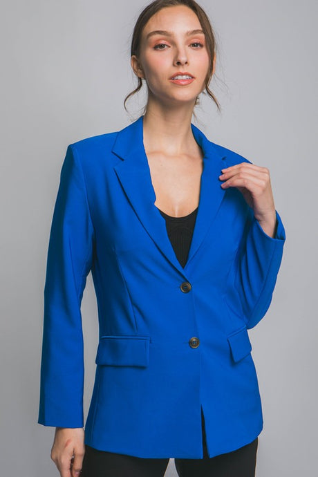 Azure Long Sleeve Vertigo Blazer Jacket