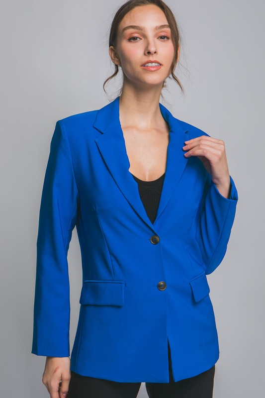 Azure Long Sleeve Vertigo Blazer Jacket