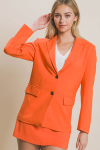 Orange Long Sleeve Vertigo Blazer Jacket