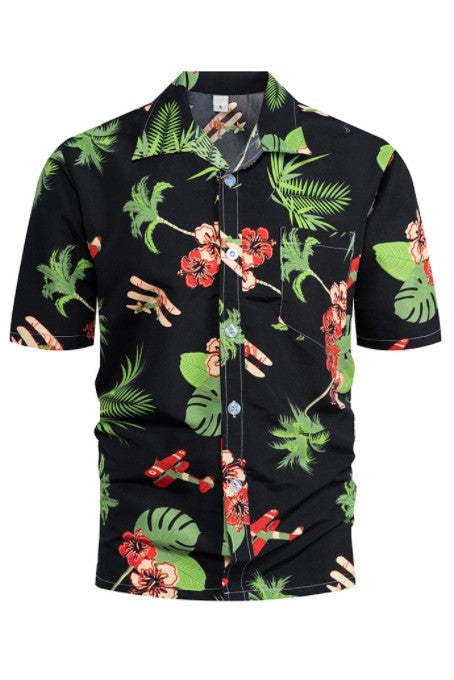 Green Men Summer Beach Short Sleeve Shirts