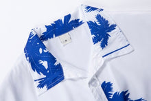 Blue Men Summer Beach Short Sleeve Shirts