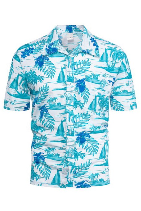 Blue Mens Regular Fit Short Sleeve Hawaiian Shirts