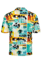Green Mens Regular Fit Short Sleeve Hawaiian Shirts