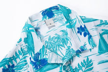 Blue Mens Regular Fit Short Sleeve Hawaiian Shirts