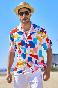 White Men Hawaiian Short Sleeve Shirts