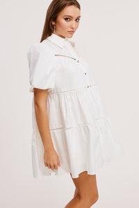 White Poplin Shirt Mini Dress