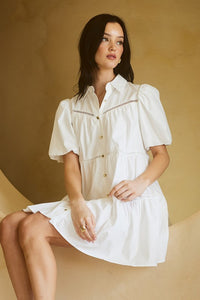 White Poplin Shirt Mini Dress