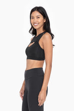 Black Harness Mesh Hybrid Racerback Sports Bra