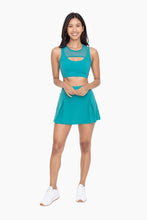 Teal Harness Mesh Hybrid Racerback Sports Bra