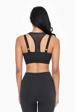 Black Harness Mesh Hybrid Racerback Sports Bra