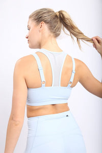 Sky Harness Mesh Hybrid Racerback Sports Bra