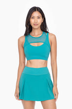 Teal Harness Mesh Hybrid Racerback Sports Bra