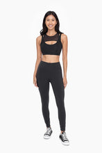 Black Harness Mesh Hybrid Racerback Sports Bra