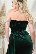 Hunter Green Fringed Jewel Sleeve Bustier Top Velvet Dress