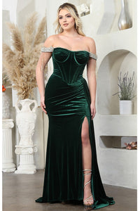 Hunter Green Fringed Jewel Sleeve Bustier Top Velvet Dress