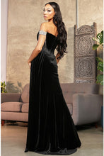 Black Fringed Jewel Sleeve Bustier Top Velvet Dress