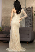Champagne Asymmetric Sequin Mermaid Dress
