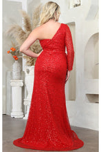 Red Asymmetric Sequin Mermaid Dress