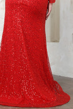 Red Asymmetric Sequin Mermaid Dress
