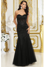 Black Embellished Sweetheart Bustier Top Mermaid Dress