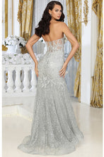 Silver Sweetheart Bustier Illusion Top Glitter/Sequin Dre