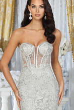 Silver Sweetheart Bustier Illusion Top Glitter/Sequin Dre