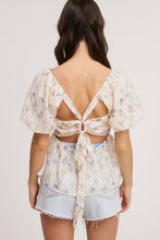 White Floral Baby doll Blouse