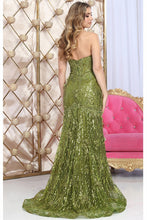 Olive 3D Floral Applique Sweetheart Glitter/Sequin Merma