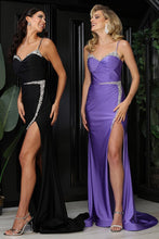 Black Jewel/Sequin Trim Stretch Sheath Dress
