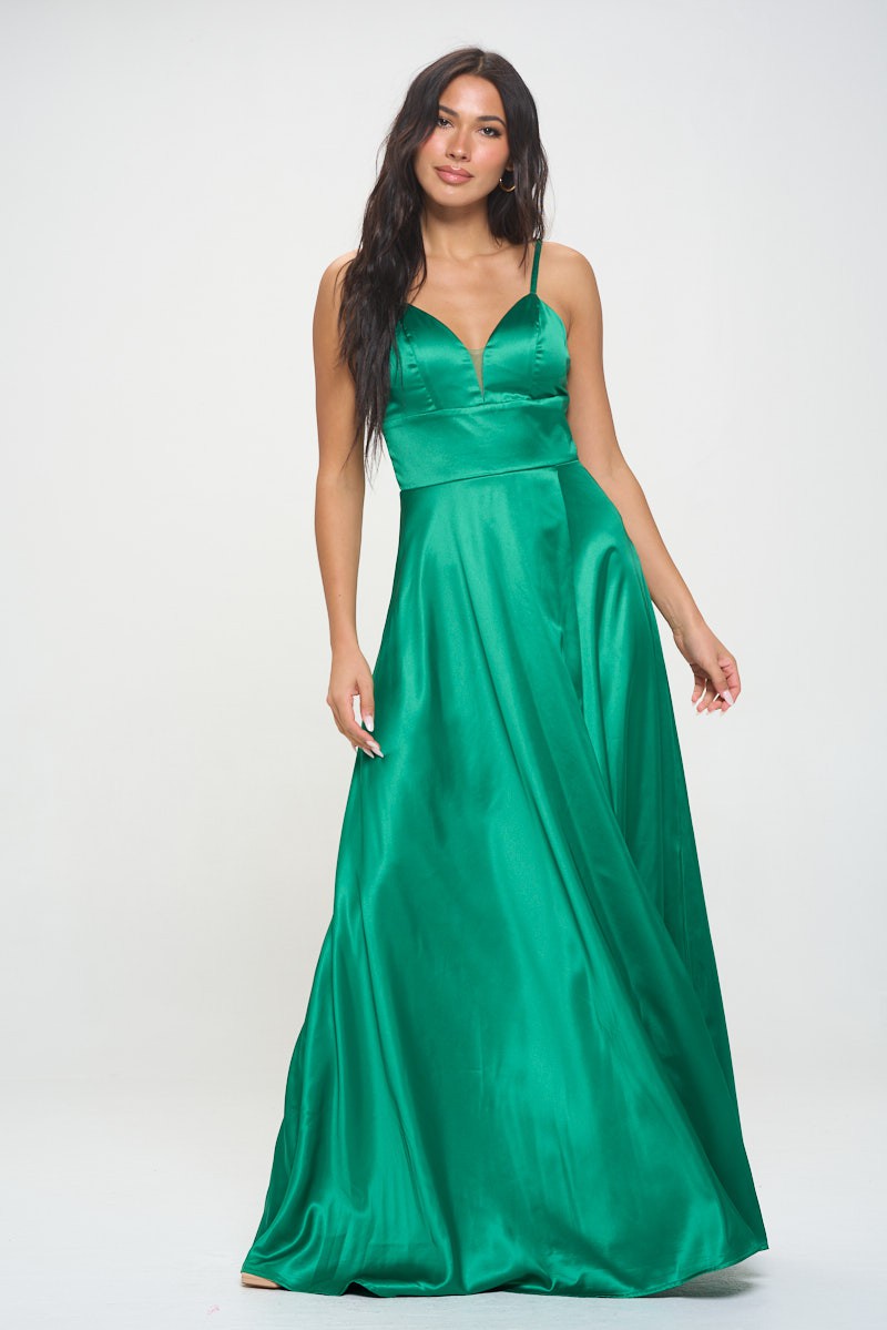 open lace back dress Sweetheart Neckline Long Dress With Lace Up Back main image 1