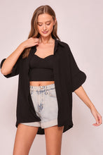 Black Brooklyn Airflow Button Down Top